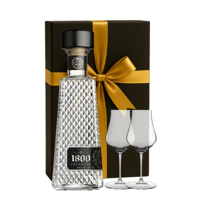 1800 Cristalino Añejo Tequila Gift Box W/ 2 Tequila Glasses