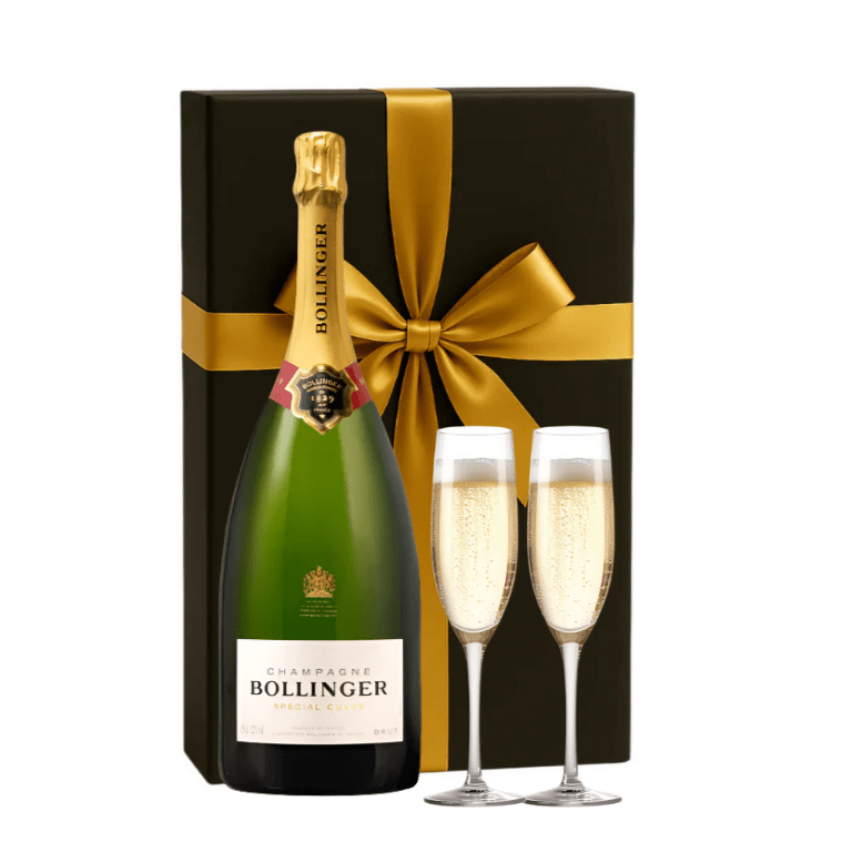 Bollinger Special Cuvée Brut Champagne Gift Box W/ 2 Champagne Flutes ( 750 ML ) - Bottles2Gift