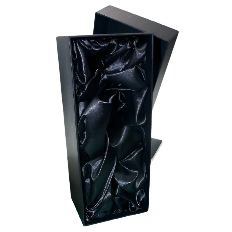 Custom Black Gift Box W/ Foam Insert, Ribbon, Thank you Card & Silk Fabric Lining - Bottles2Gift