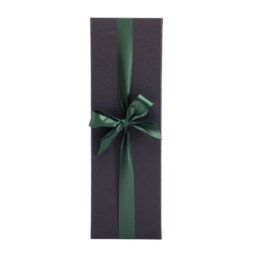 Custom Black Gift Box W/ Foam Insert, Ribbon, Thank you Card & Silk Fabric Lining - Bottles2Gift
