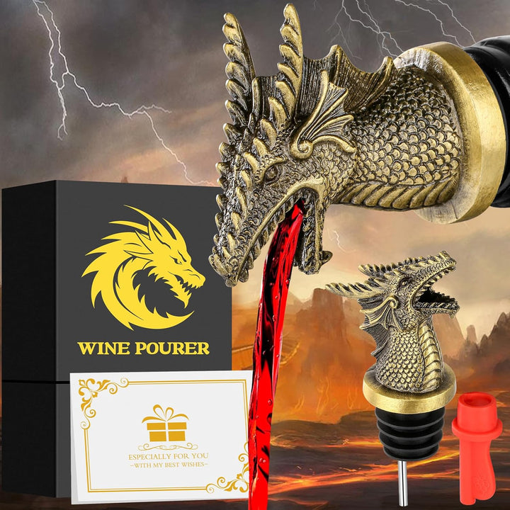Dragon Head 2 - in - 1 Wine Bottle Pourer and Stopper - Bottles2Gift