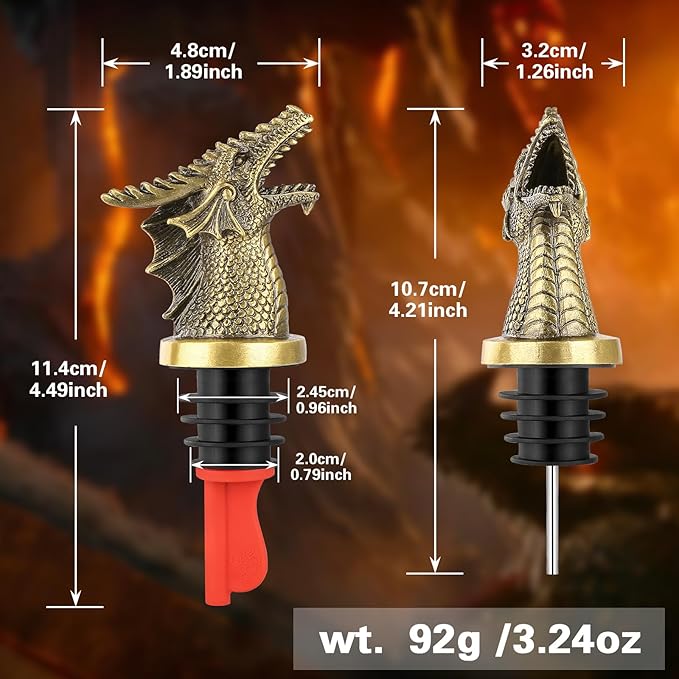 Dragon Head 2 - in - 1 Wine Bottle Pourer and Stopper - Bottles2Gift