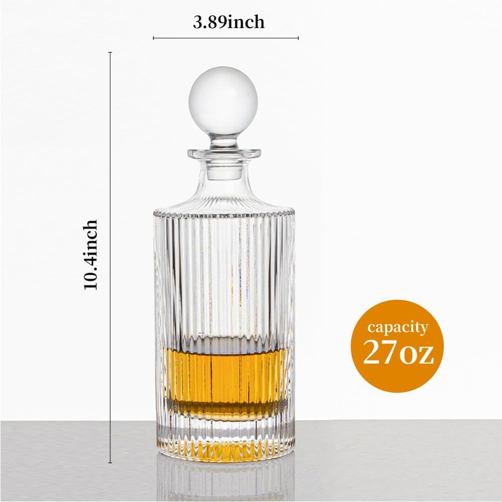 Elegant Fluted Glass Whiskey Decanter - Bottles2Gift