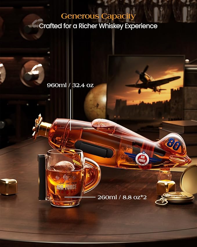 Fighter Plane Whiskey Decanter Set - Bottles2Gift