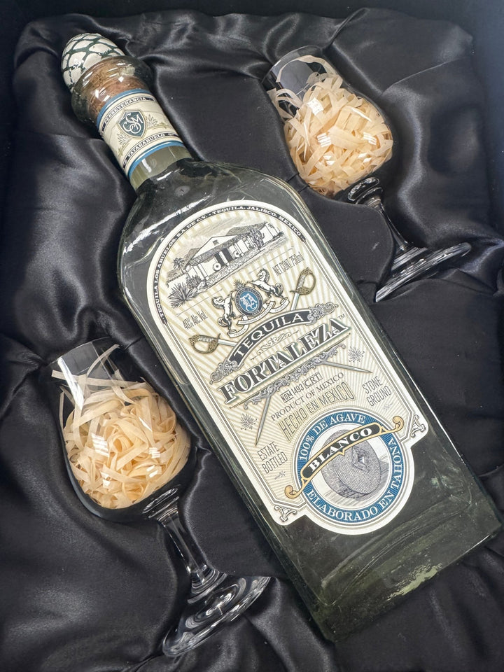 Fortaleza Blanco Tequila Gift Box W/ 2 Glasses - Bottles2Gift