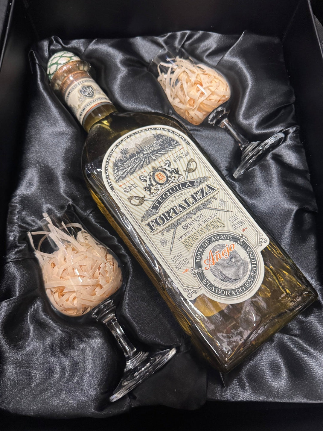 Fortaleza Blanco Tequila Gift Box W/ 2 Glasses - Bottles2Gift