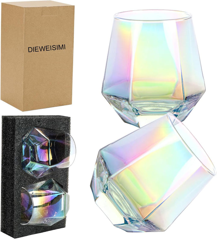 Iridescent Stemless Wine Glasses - Bottles2Gift