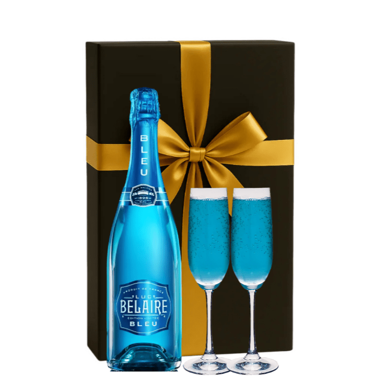 Luc Belaire Bleu Gift Box W/ 2 Champagne Flutes - Bottles2Gift