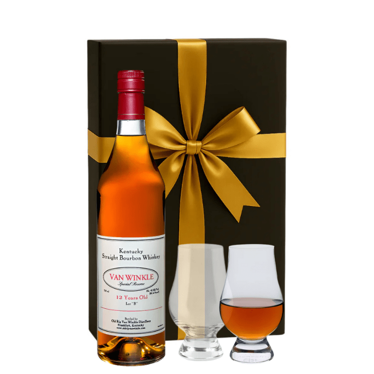 Pappy Van Winkle 12 - year Kentucky Straight Bourbon Whiskey 750ml Gift Set W/ Gift Box and Glasses - Bottles2Gift