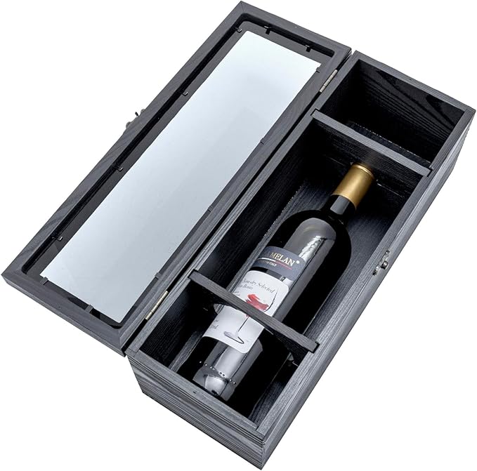 Solid Wooden Gift Box with Window in 3 colors - Bottles2Gift