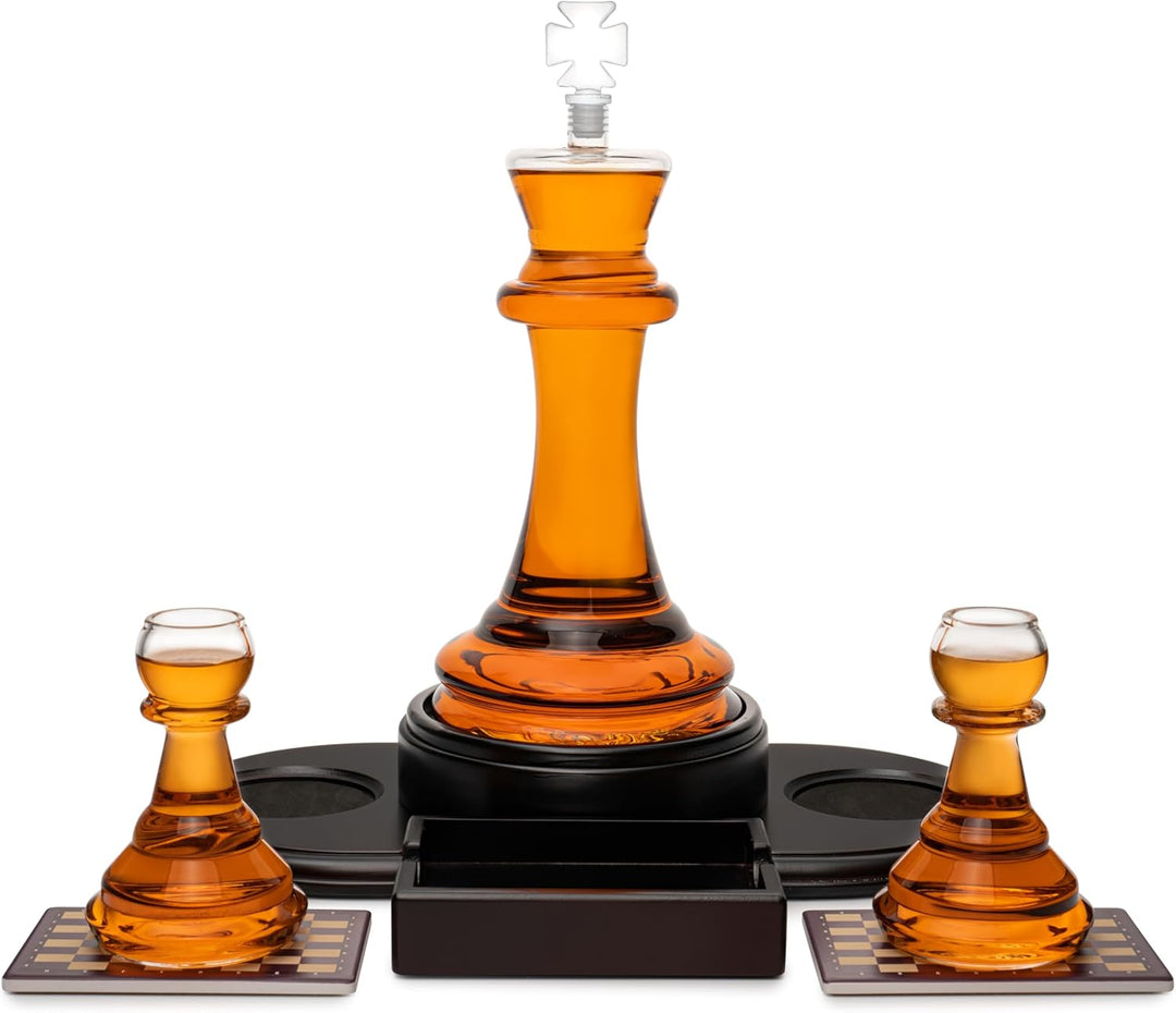The Chess Master's Whiskey Decanter Gift Set - Bottles2Gift