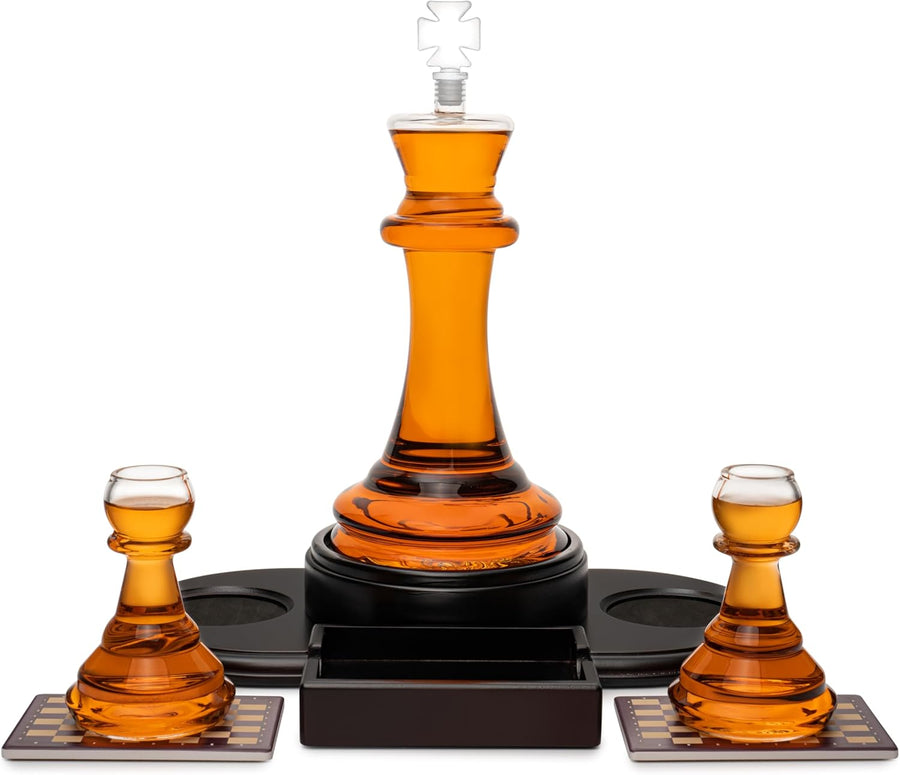 The Chess Master's Whiskey Decanter Gift Set - Bottles2Gift