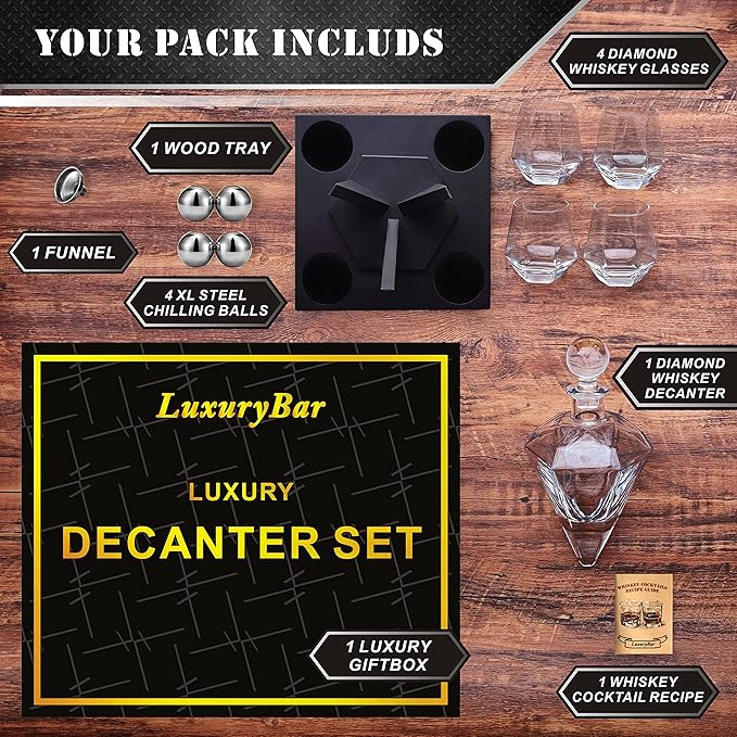 The Diamond Decanter Set - Bottles2Gift