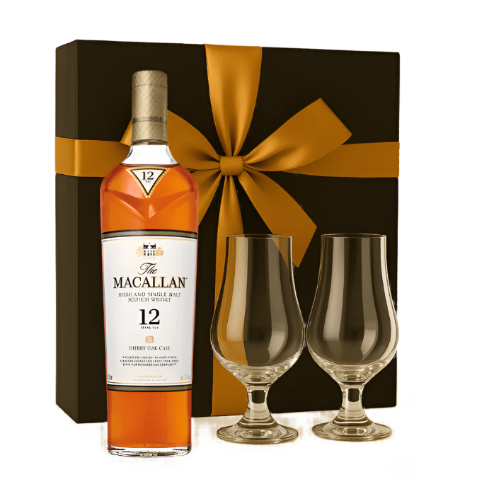The Macallan 12 Year Old Sherry Oak Cask Scotch Whisky Gift Set - Bottles2Gift