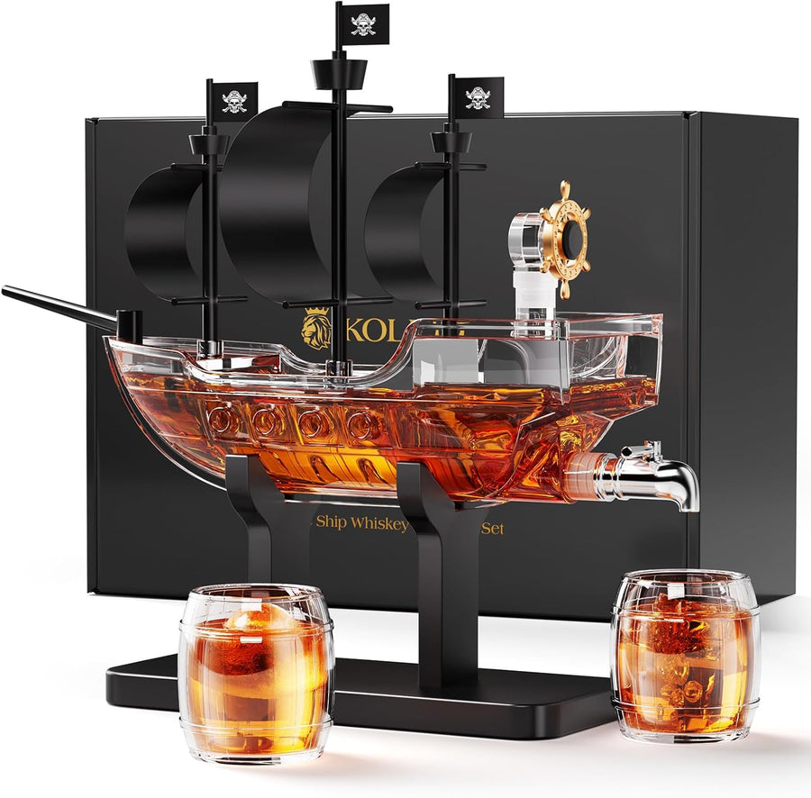The Pirate Ship Whiskey Decanter Gift Set - Bottles2Gift