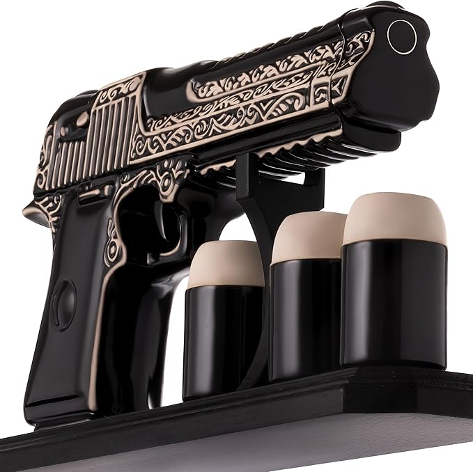 The Pistol Whiskey Decanter & Bullet Shot Glass Set - Bottles2Gift