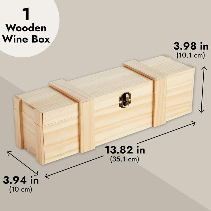 Unfinished Pine Wood Wine Box Crate - Bottles2Gift
