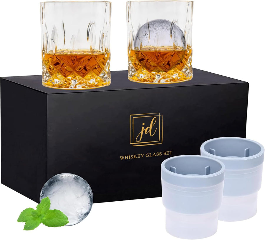 Whiskey Glass Set & Sphere Ice Mold Gift set - Bottles2Gift