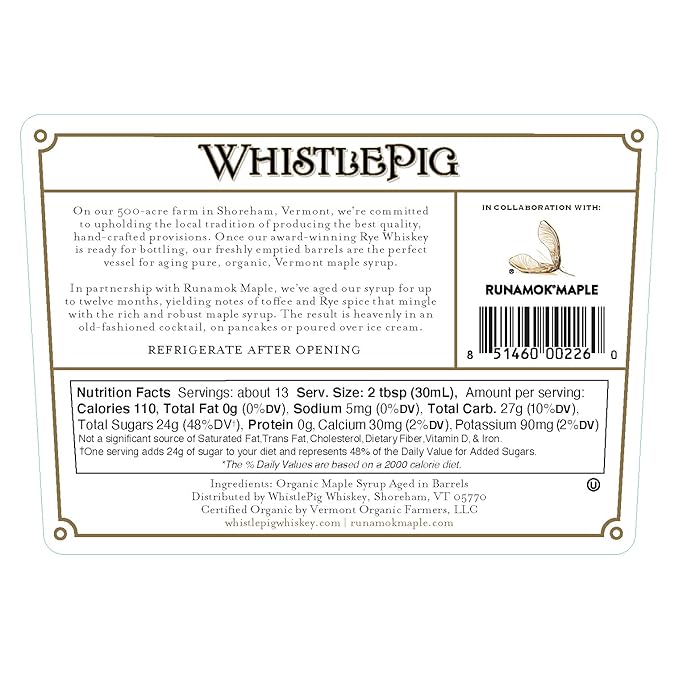 WhistlePig Barrel - Aged Maple Syrup 375ml - Bottles2Gift