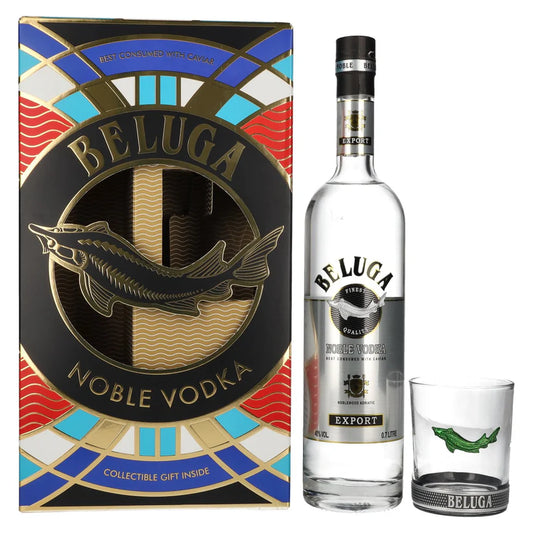 Beluga Noble Export Vodka with Signature Rock Glass