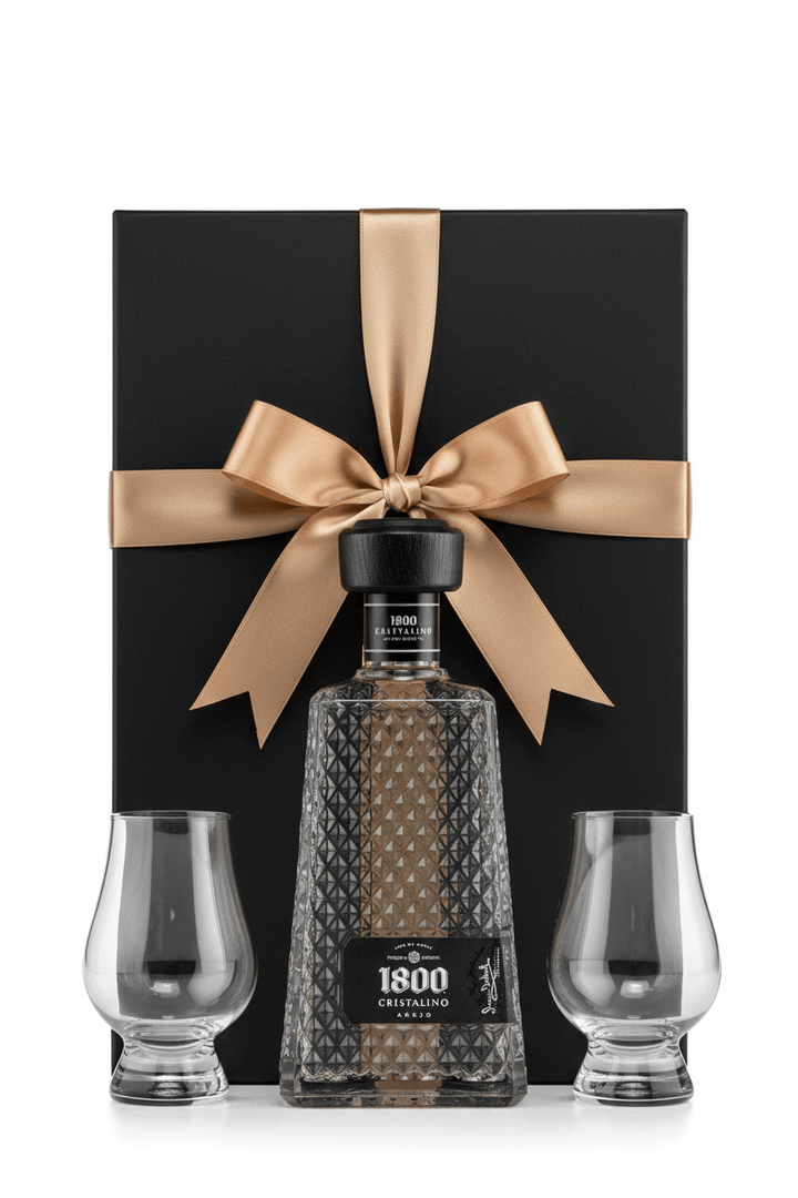 1800 Cristalino Añejo Tequila Gift Box W/ 2 Tequila Glasses 750ml - Bottles2Gift