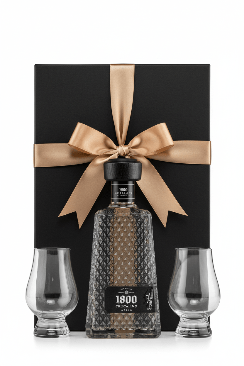1800 Cristalino Añejo Tequila Gift Box W/ 2 Tequila Glasses 750ml - Bottles2Gift