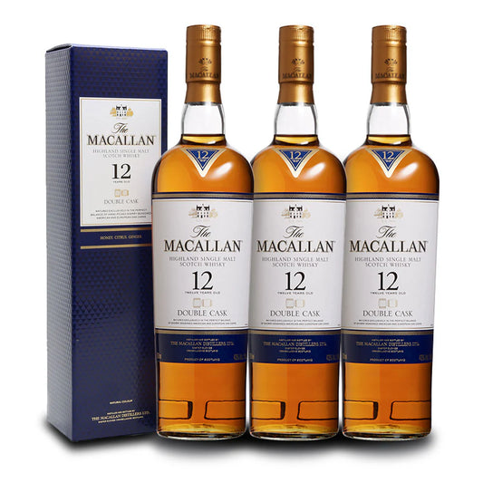 The Macallan Double Cask 12 Year Old Single Malt Scotch Whiskey 3-Bottle Bundle