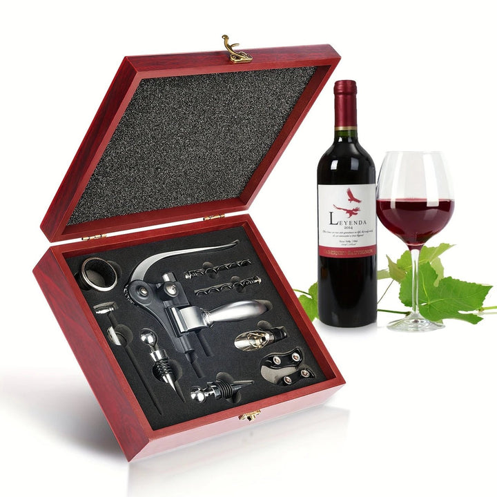 9 - Pieces Stainless Corkscrew Wine Opener Set - Bottles2Gift