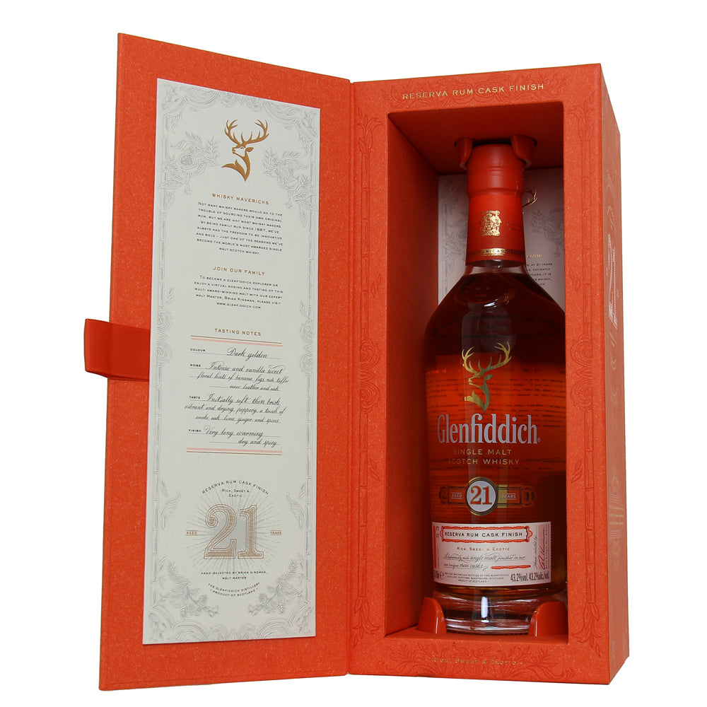 Glenfiddich Gran Reserva Caribbean Rum Cask Finish 21 Year Old Single Malt Scotch Whisky - Whiskey Pros