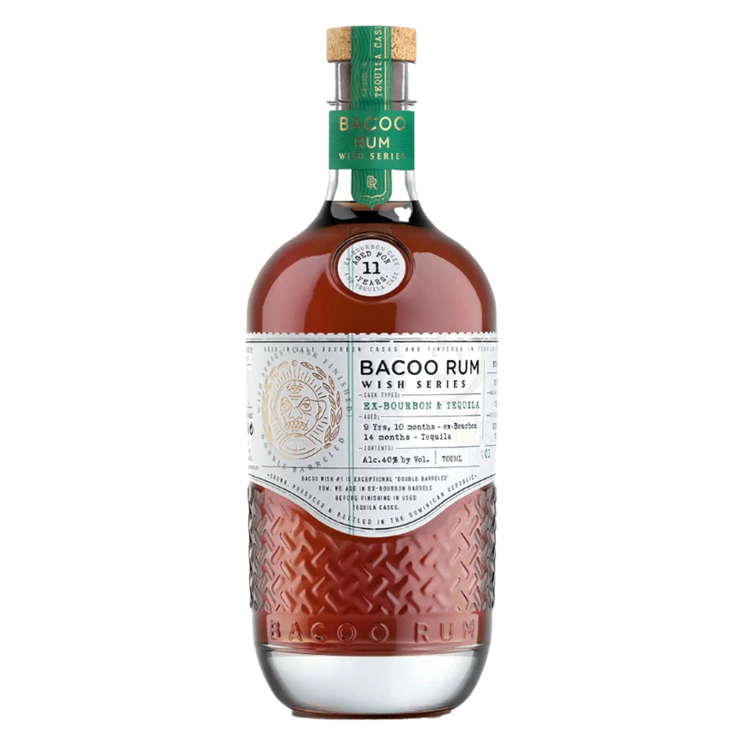 Bacoo 11 Year Tequila Cask Finish "Wish Series" Dominican Aged Rum 750ml - Bottles2Gift