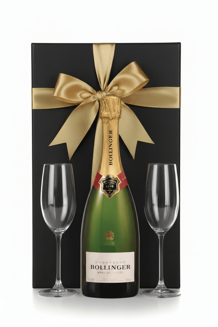 Bollinger Special Cuvée Brut Champagne Gift Box W/ 2 Champagne Flutes ( 750 ML ) - Bottles2Gift