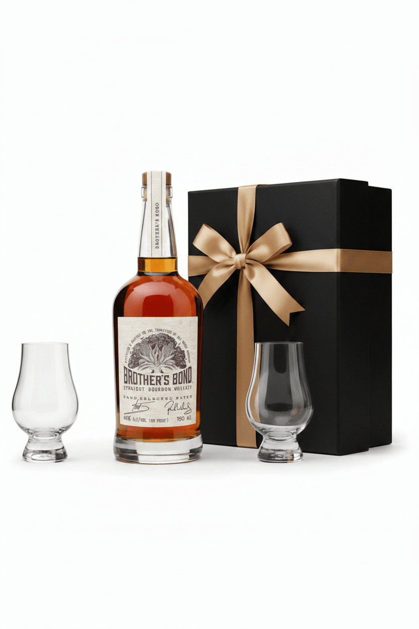 Brother's Bond Straight Bourbon Whiskey Gift Set W/Gift Box and Glasses 750ml - Bottles2Gift