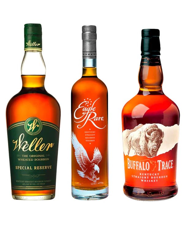 Buffalo Trace, Weller Special Reserve, and Eagle Rare whiskey 750ml Bourbon Bundle - Bottles2Gift