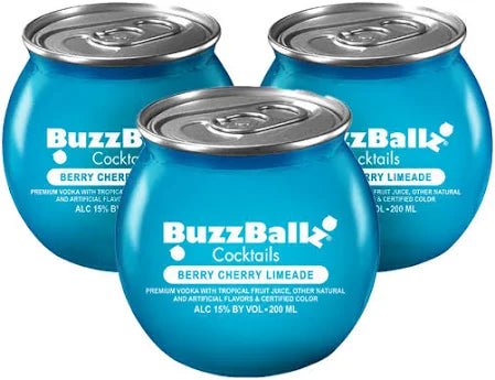 BuzzBallz Cocktails - Blue Buzzballz Berry Cherry Limeade 200ml 3pack ...