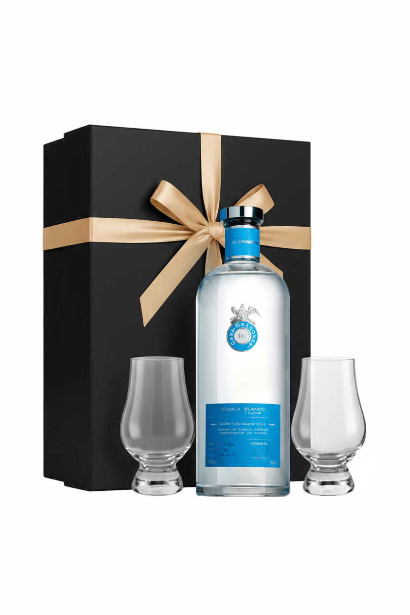 Casa Dragones Blanco Tequila Gift Set W/ Gift Box and Glasses 750ml - Bottles2Gift