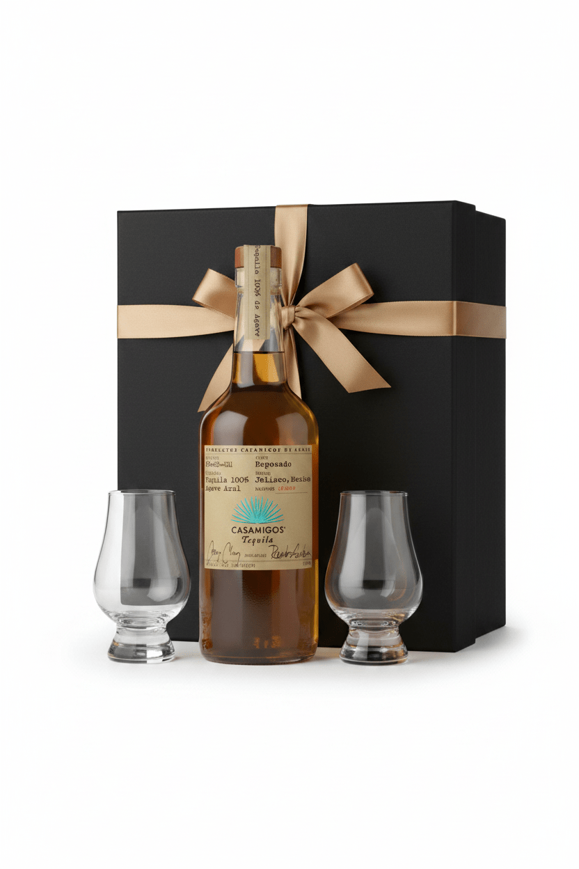 Casamigos Reposado Tequila Gift Set W/ Gift Box and 2 Tasting Glasses - Bottles2Gift