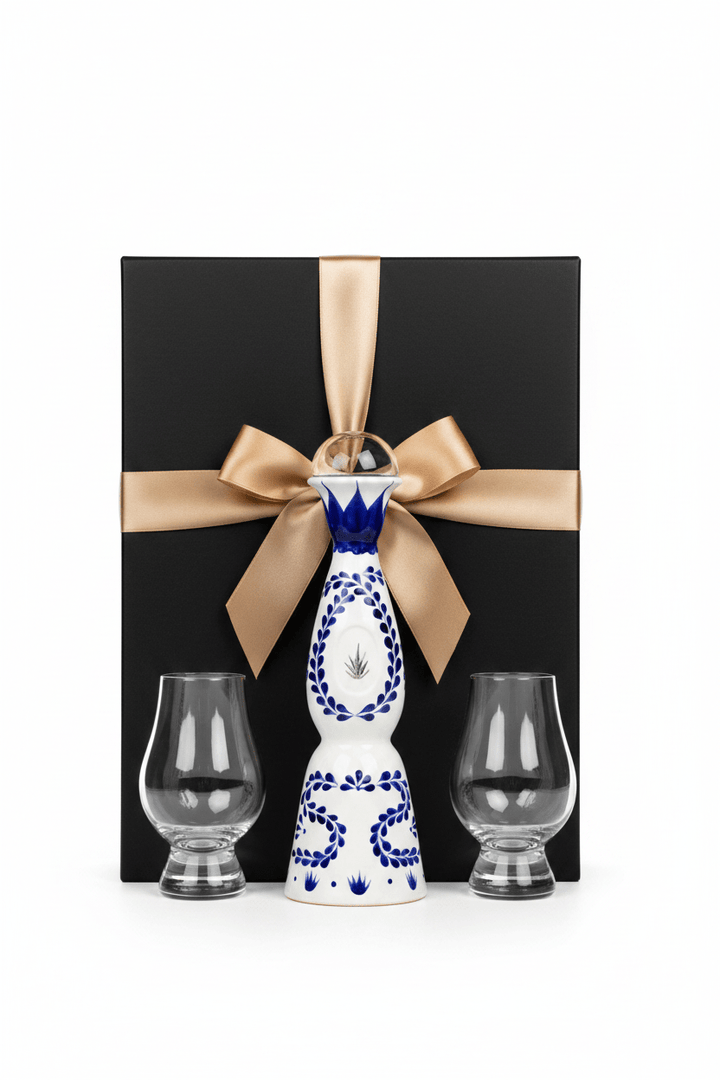 Clase Azul Reposado Tequila Gift Box W/ 2 Tequila Glasses ( 375 ML ) - Bottles2Gift