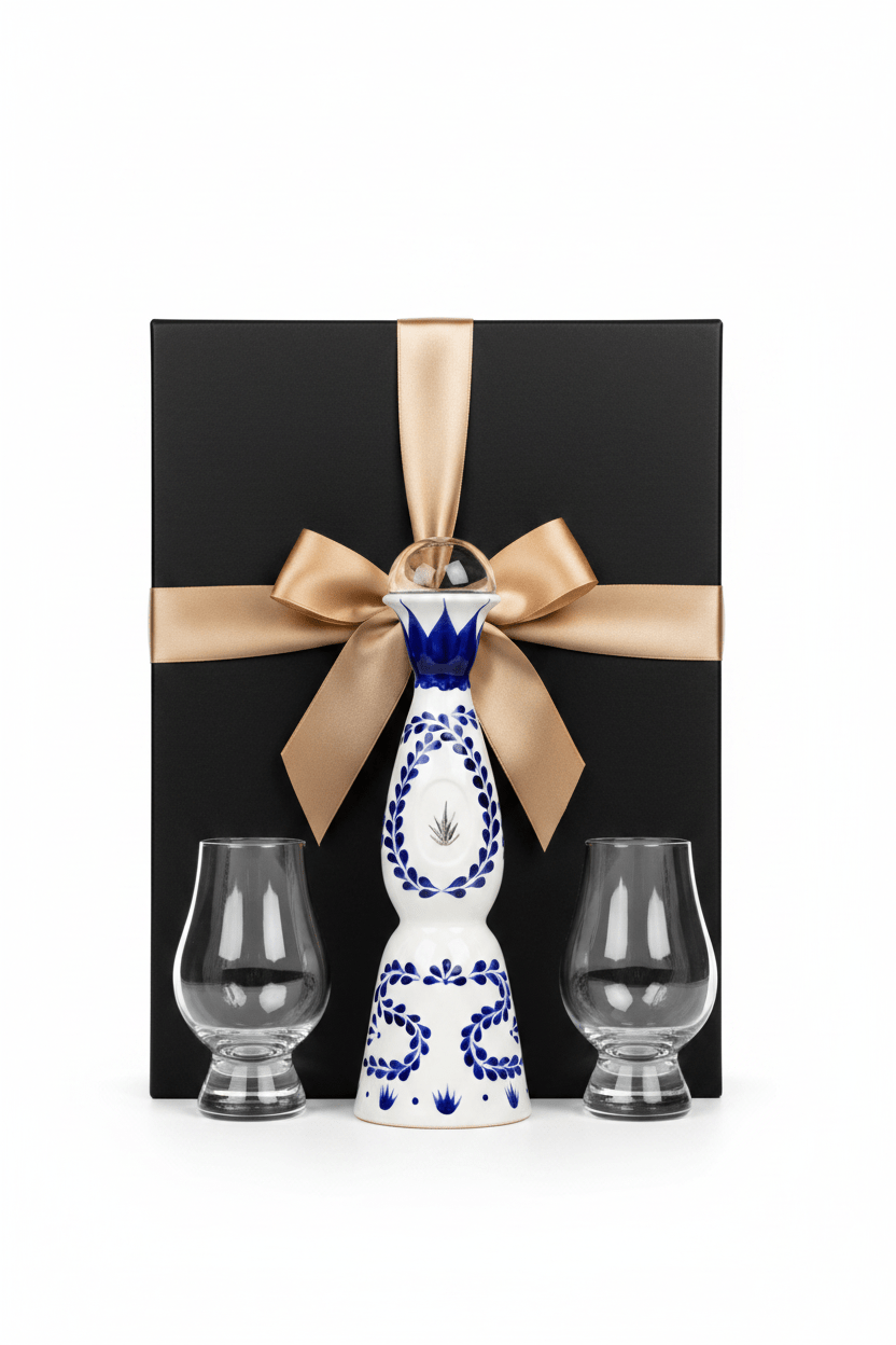 Clase Azul Reposado Tequila Gift Box W/ 2 Tequila Glasses ( 375 ML ) - Bottles2Gift