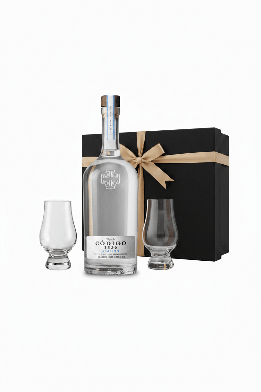 Código 1530 Blanco Tequila Gift Set W/ Gift Box and Glasses - Bottles2Gift