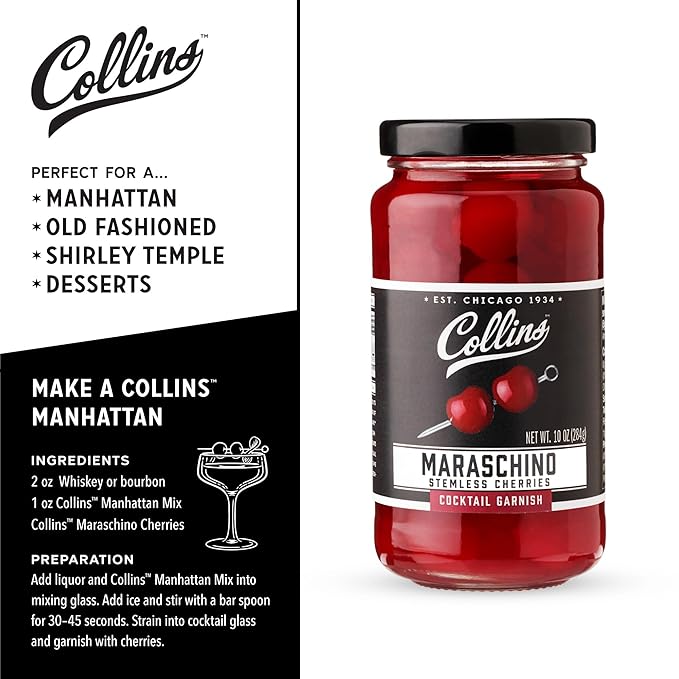 Collins Stemless Maraschino Cocktail Cherries - Bottles2Gift