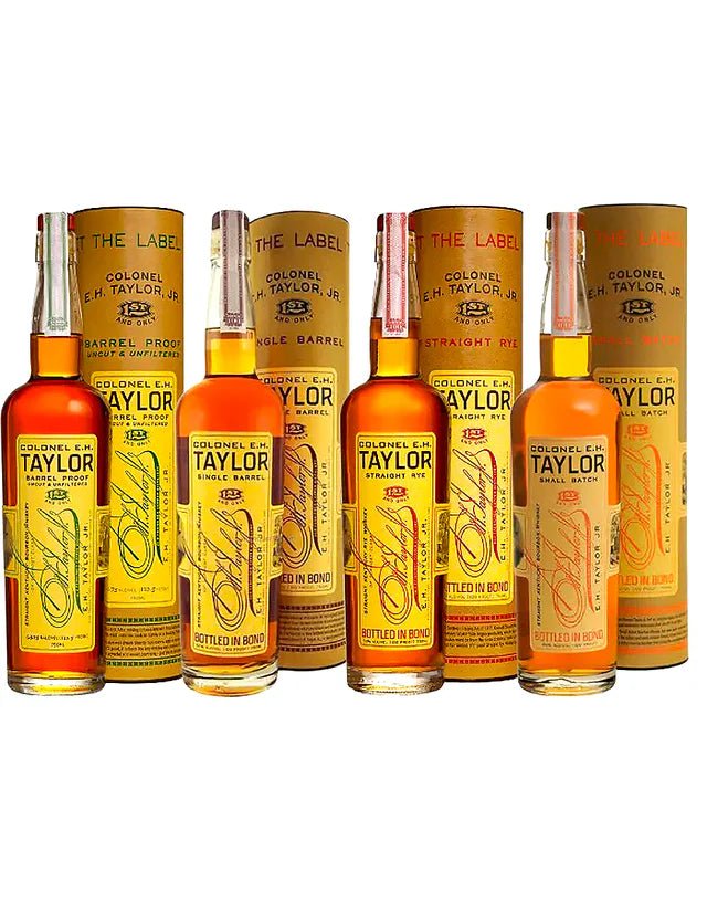 Colonel E.H. Taylor 750ml Bundle: Barrel Proof, Single Barrel, Straight Rye, and Small Batch. - Bottles2Gift