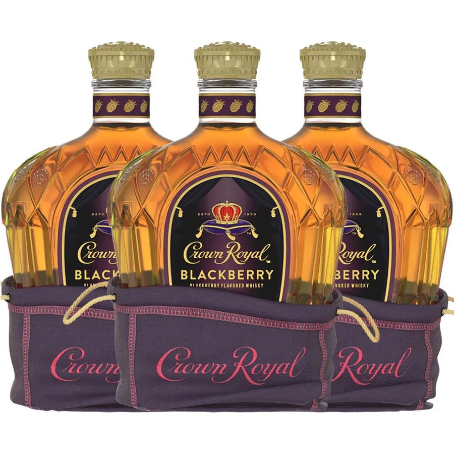 Crown Royal Blackberry 750ml 3 - Pack Bottle Bundle - Bottles2Gift