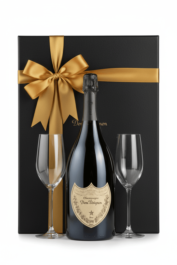 Dom Pérignon Vintage Champagne Gift Box W/ 2 Champagne Flutes - Bottles2Gift