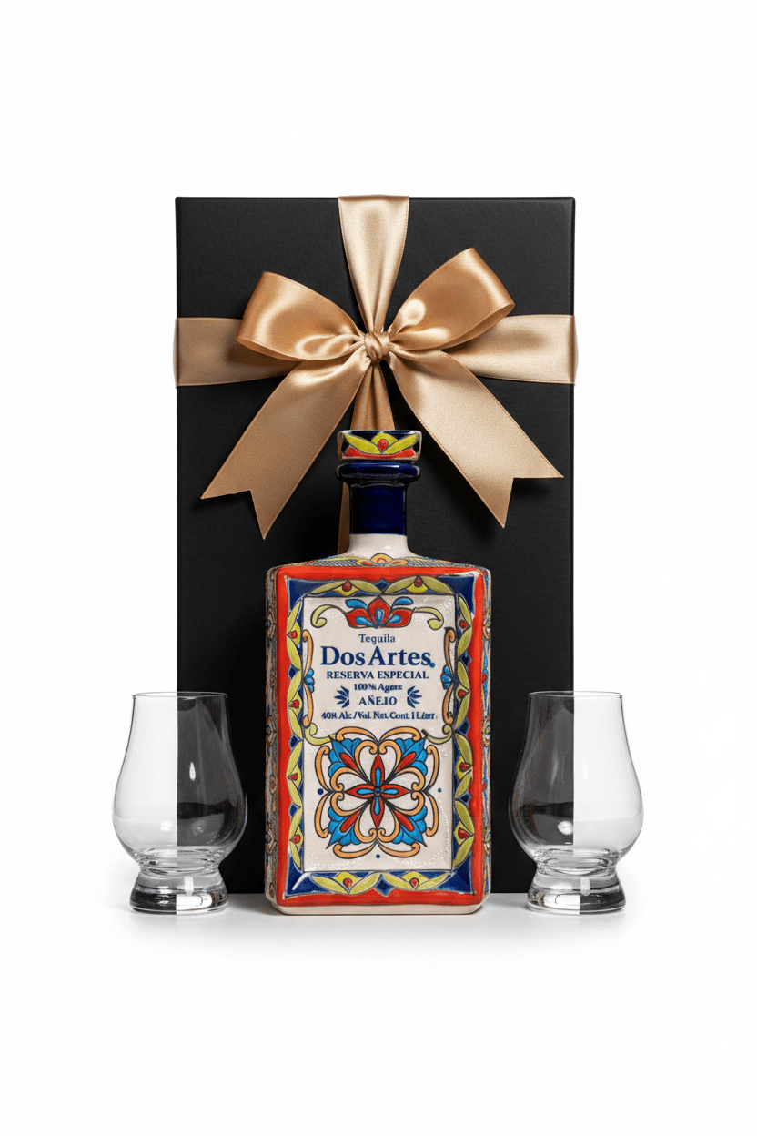 Dos Artes Reserva Especial Añejo Tequila Gift Box W/ 2 Tequila Glasses - Bottles2Gift