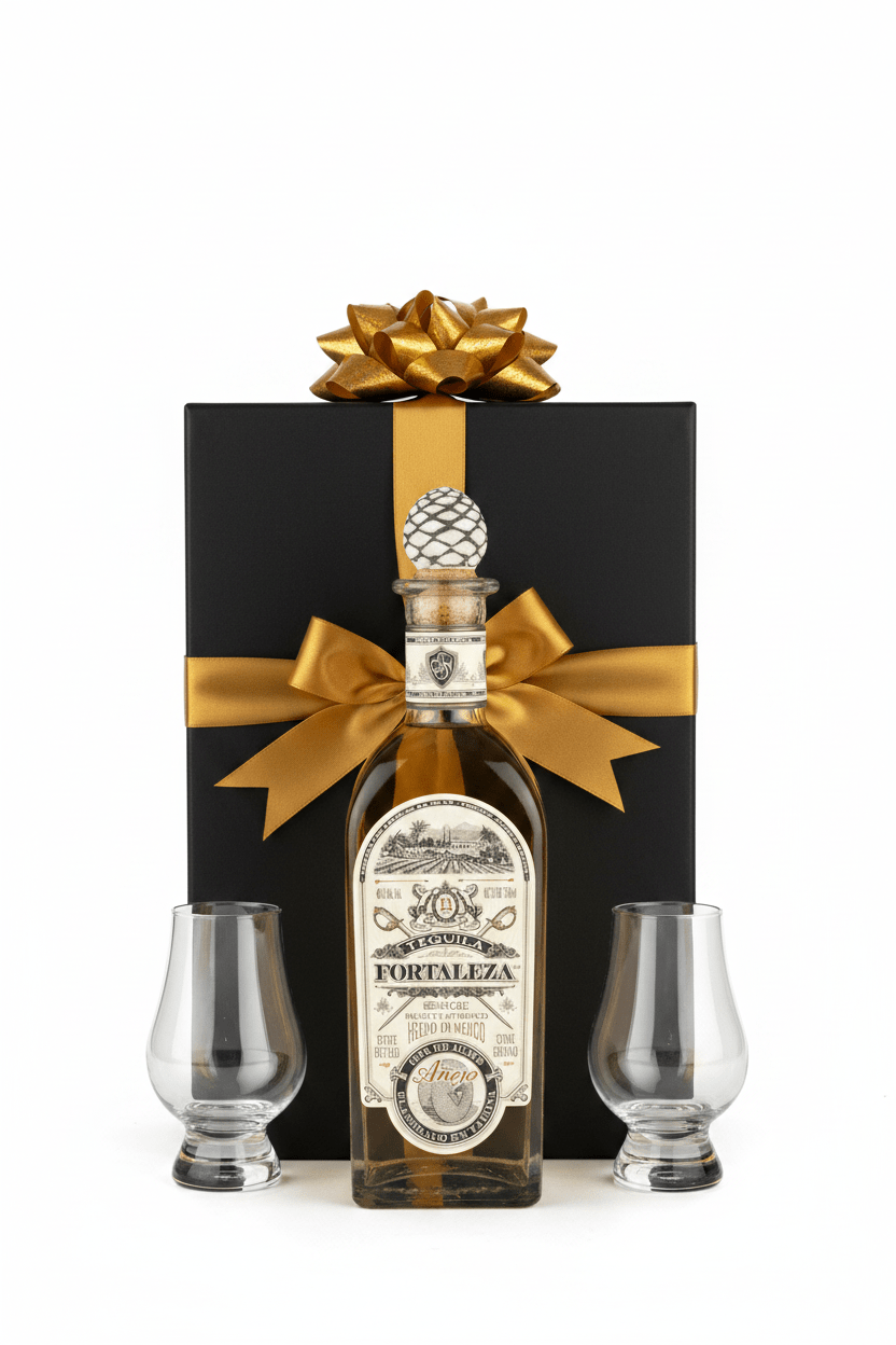 Fortaleza Añejo Tequila Gift Set W/ Gift Box and 2 Glasses - Bottles2Gift