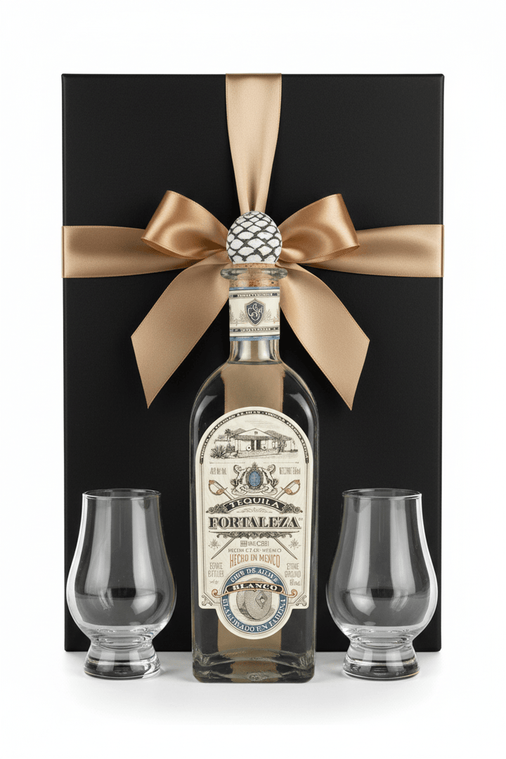 Fortaleza Blanco Tequila Gift Box W/ 2 Glasses - Bottles2Gift