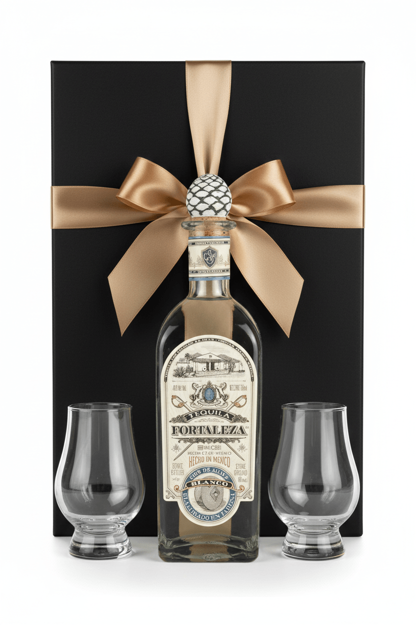 Fortaleza Blanco Tequila Gift Box W/ 2 Glasses - Bottles2Gift