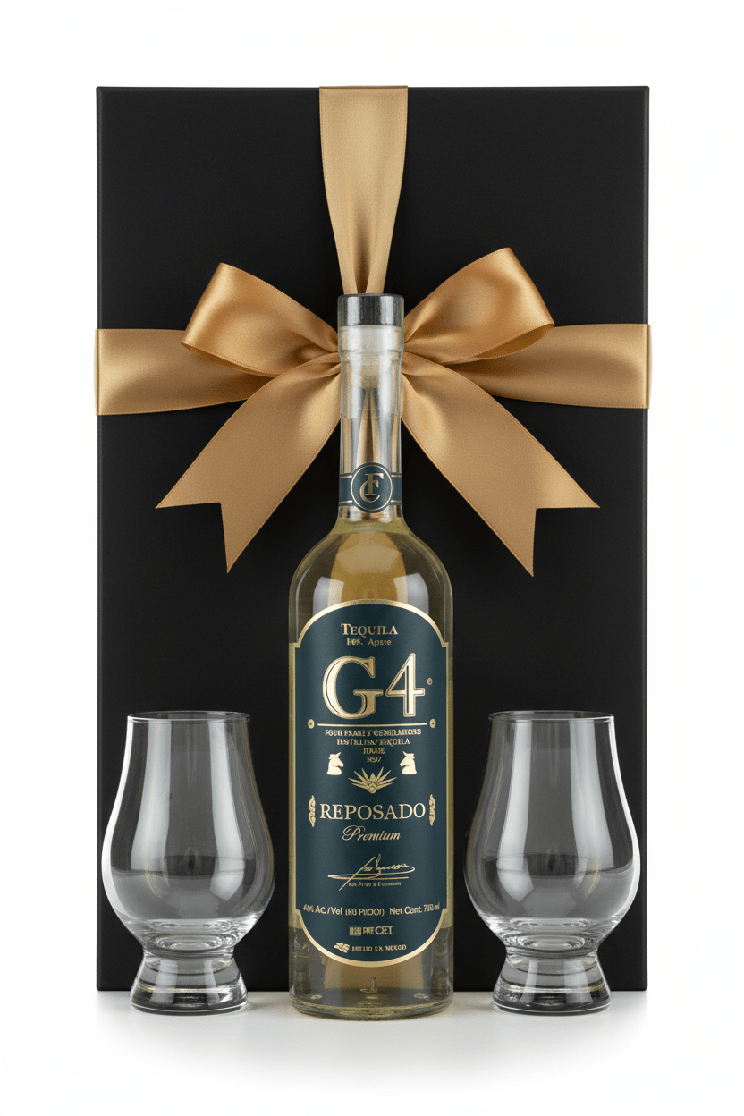 G4 Reposado Tequila Gift Box W/ 2 Tequila Glasses - Bottles2Gift