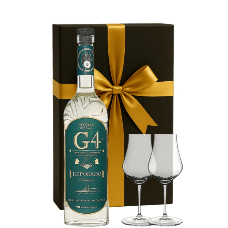 G4 Reposado Tequila Gift Box W/ 2 Tequila Glasses - Bottles2Gift