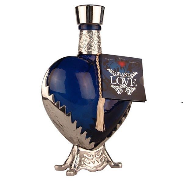 Grand Love Blue Heart Bottle Blanco Tequila - Bottles2Gift